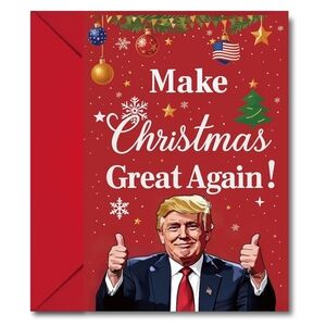 Donald‎ Trump Make Christmas Great Again Greeting Card with Red Envelope Blank